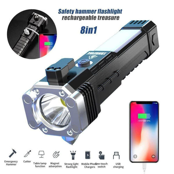 Portable Rechargeable LED Flashlight – High Power Torch with Zoom & USB Charging