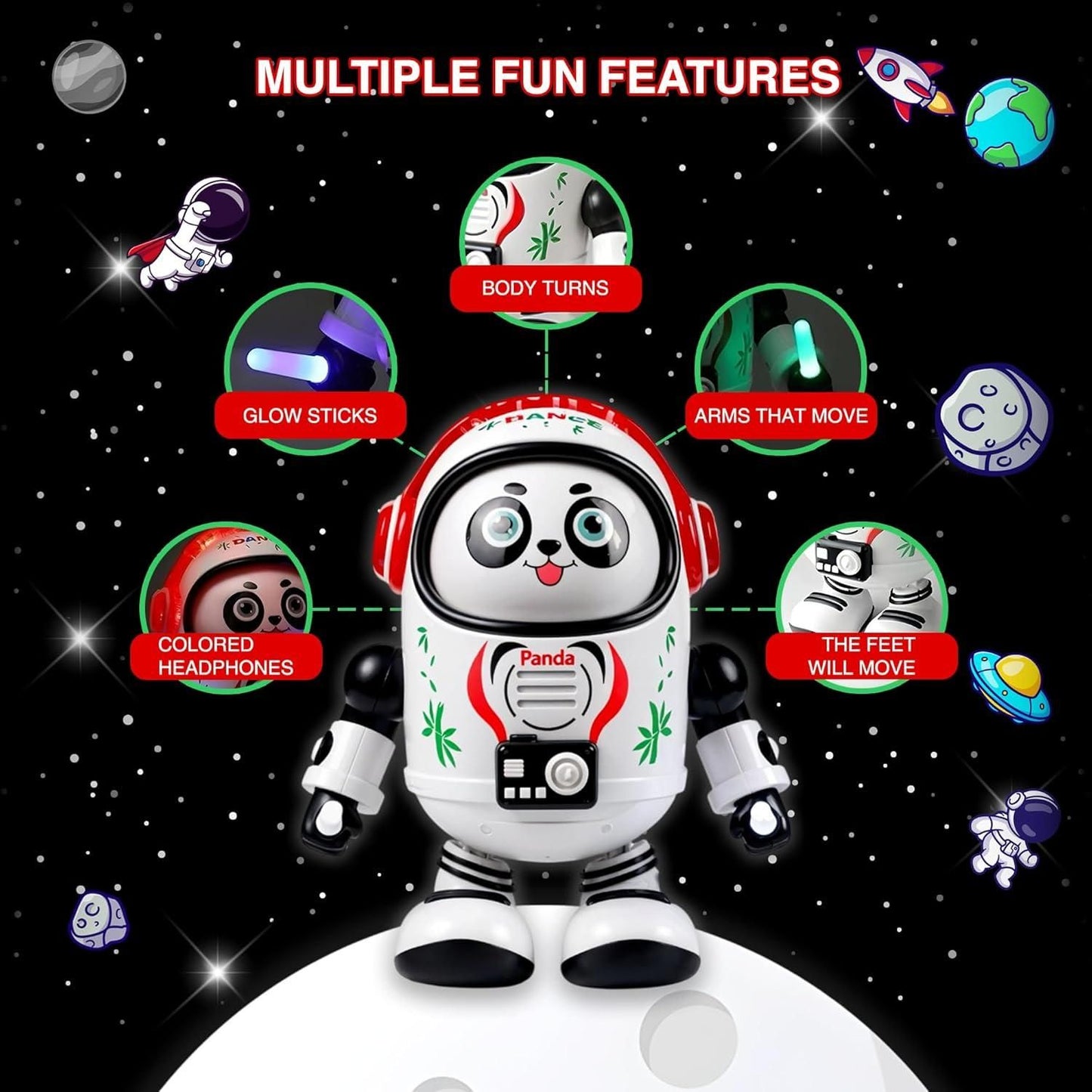 Electric Dancing Panda with LED Lights & Music