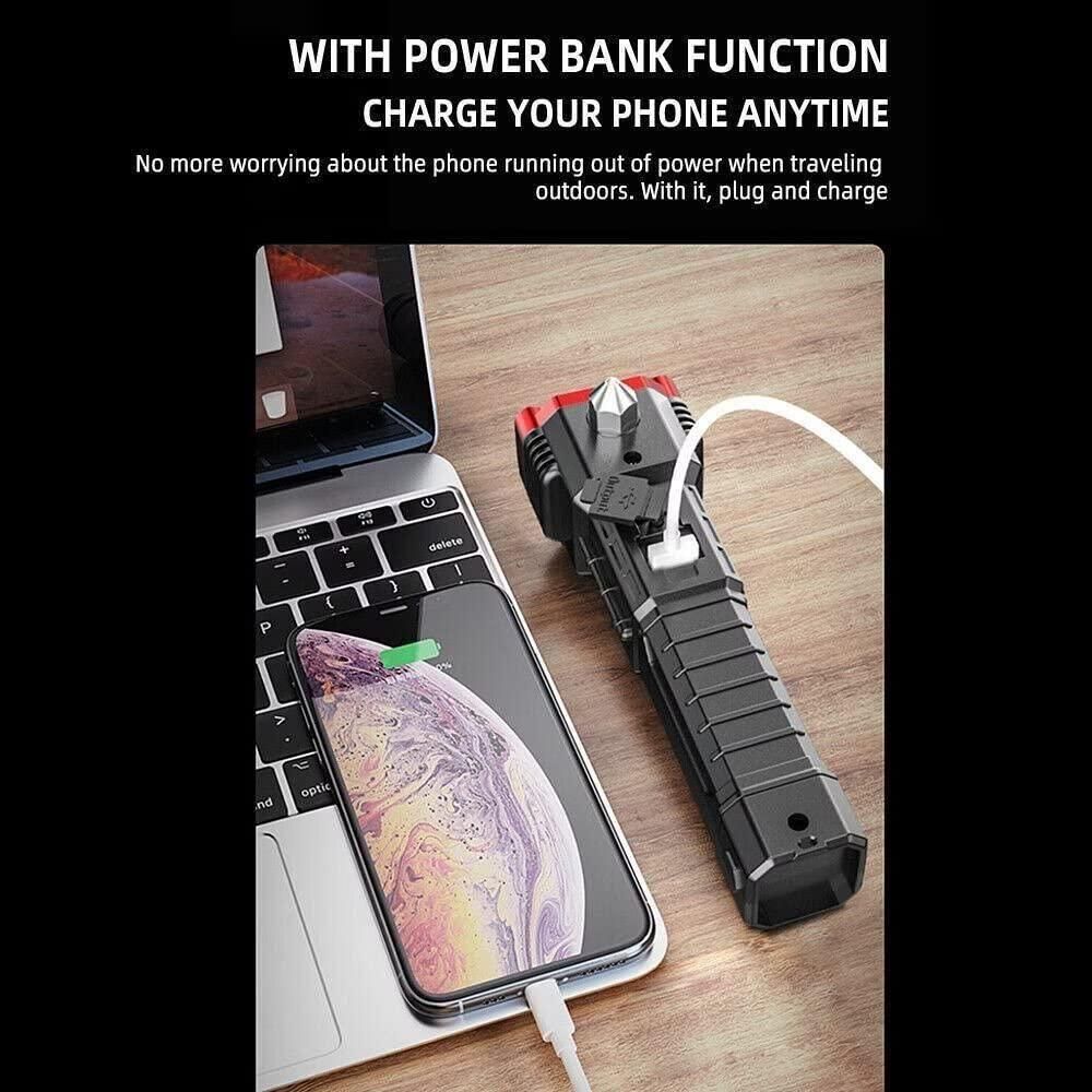 Portable Rechargeable LED Flashlight – High Power Torch with Zoom & USB Charging