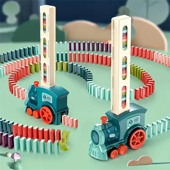 Self-Loading Domino Train Toy