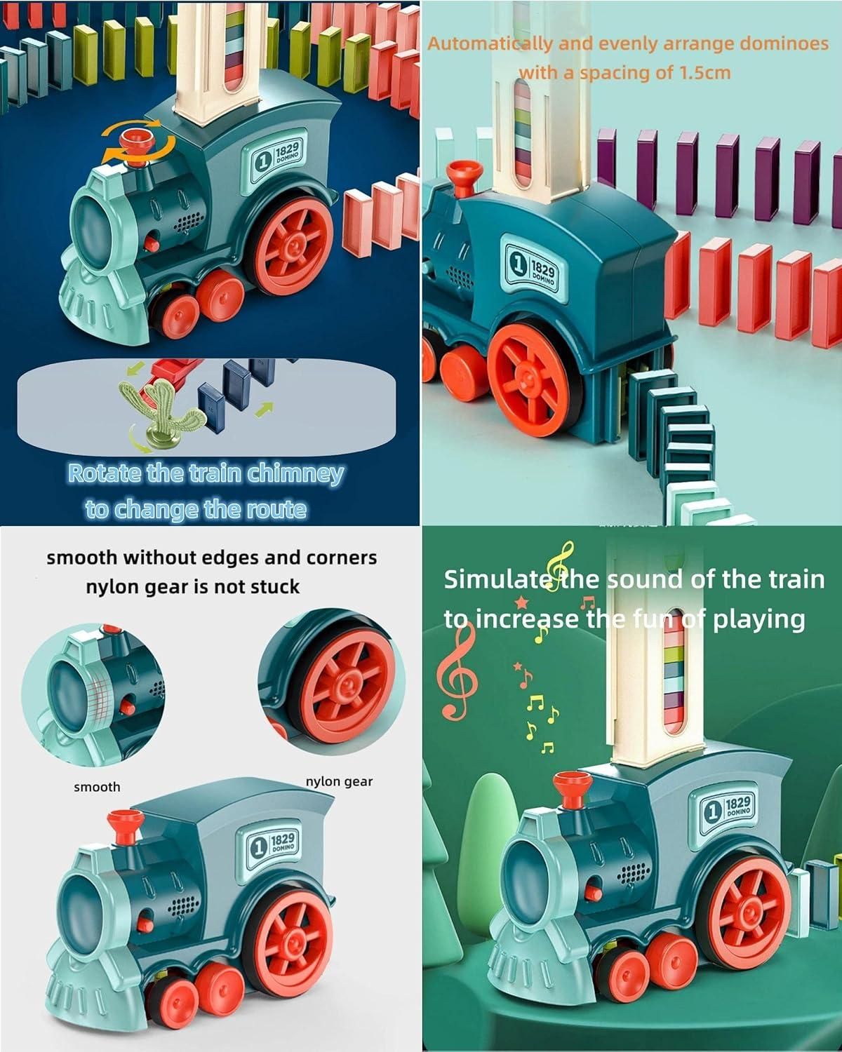 Self-Loading Domino Train Toy