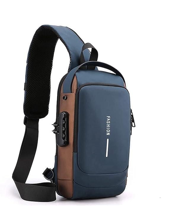 Unisex Anti-Theft Sling Bag with USB Port – Lightweight – Water Resistant – Shoulder & Chest Bag
