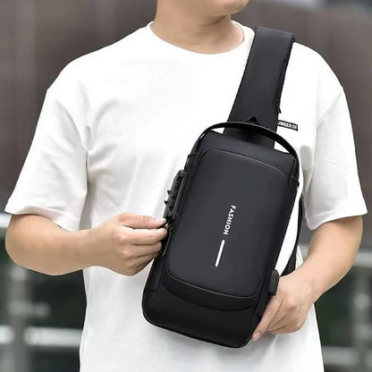 Unisex Anti-Theft Sling Bag with USB Port – Lightweight – Water Resistant – Shoulder & Chest Bag