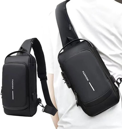Unisex Anti-Theft Sling Bag with USB Port – Lightweight – Water Resistant – Shoulder & Chest Bag